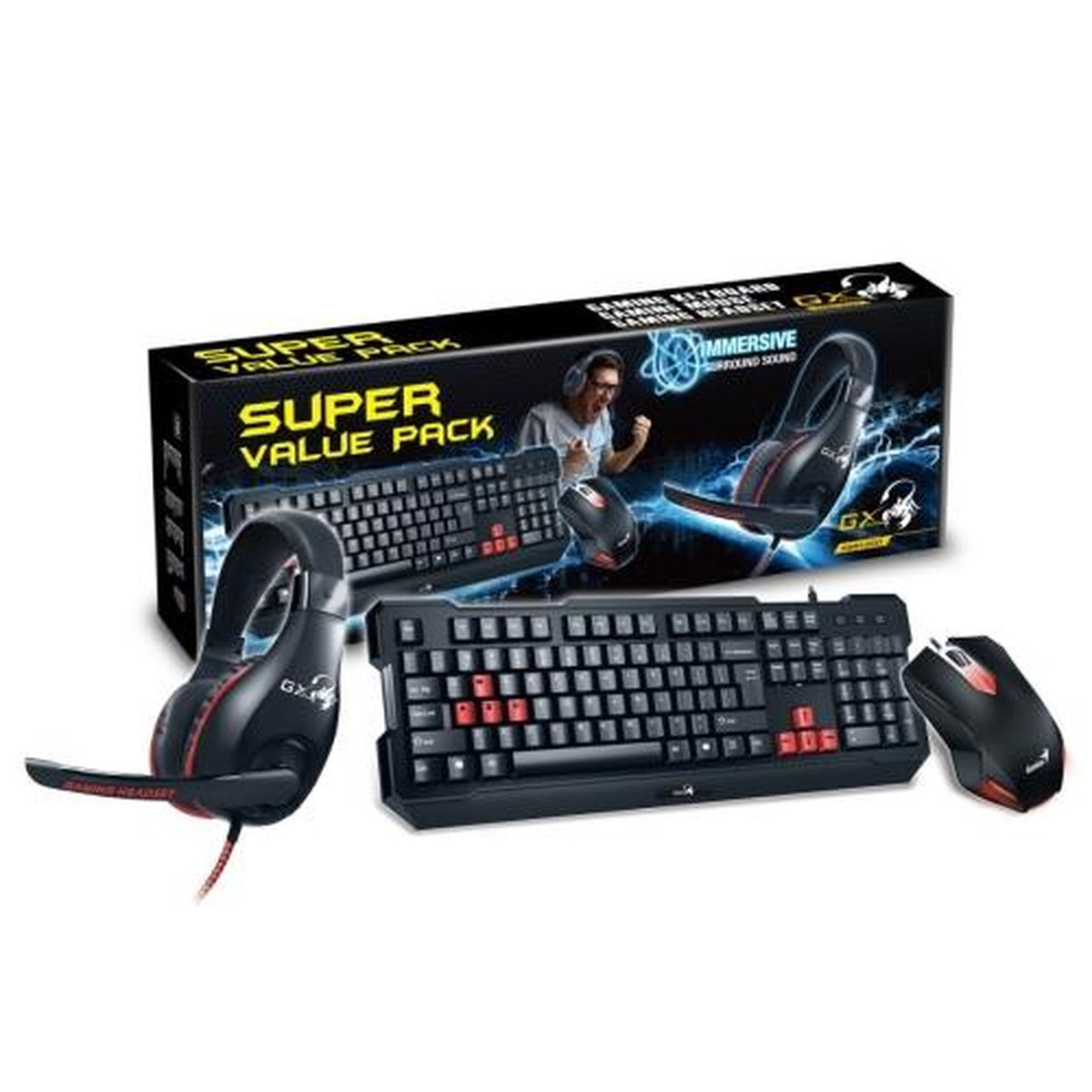 TECLADO + MOUSE + AUR GENIUS GAMING KHM-200