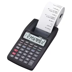 Casio HR-8RC-BK Calculadora de impresión 12 dígitos - Negro