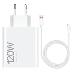 Cargador para Xiaomi Mi HyperCharge Socket MDY-14-EE USB-A 120 W Cable Tipo-C - Blanco