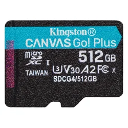 Tarjeta de Memoria Micro SD Kingston Canvas Go Plus 512GB 170Mbs - SDCG4/512G