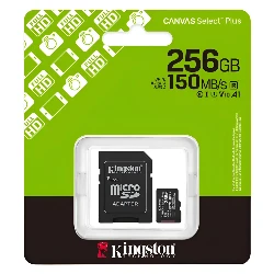 Tarjeta de memoria micro SD Kingston Canvas Select Plus 256 GB 150 Mbs - SDCS3/256 GB