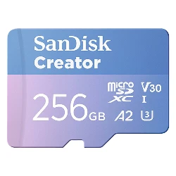 Tarjeta de memoria Micro SD SanDisk Creator de 256 GB y 190 MB - SDSQXAV-256G-GN6MS