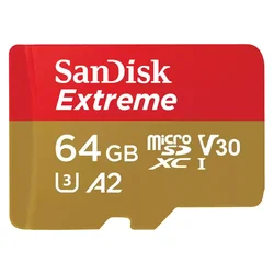 Tarjeta de memoria Micro SD Sandisk Extreme Action de 64 GB y 170 MB - SDSQXAH-064G-GN6AA