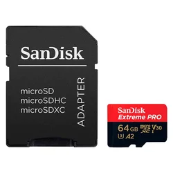 Tarjeta de Memoria Micro SD Sandisk Extreme Pro U3 64GB 200MBs - SDSQXCU-064G-GN6MA