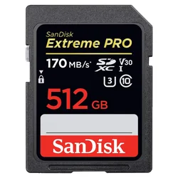 Tarjeta de memoria SD Sandisk Extreme Pro de 512 GB y 170 MB - SDSDXXD-512G-GN4IN