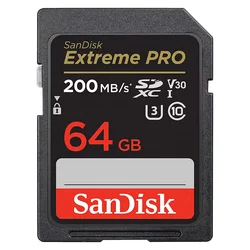 Tarjeta de memoria SD Sandisk Extreme Pro de 64 GB y 200 MB - SDSDXXU-064G-GN4IN