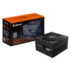 Fuente Gigabyte Aorus Elite P1000W GP-AE1000PM PG5 ATX 1000W 80 Plus Platinum PFC Activo Full Modular Bivolt - Black