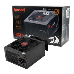 Fuente Redragon RGPS GC-PS002 ATX 600W 80 Plus Bronze PFC Active - Negro