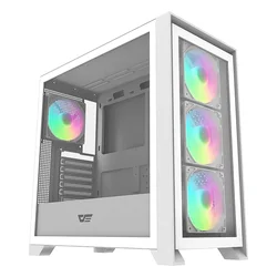 Gabinete Gamer Aigo DarkFlash DRX90 Glass Mid Tower - Blanco (4 ventiladores ARGB)