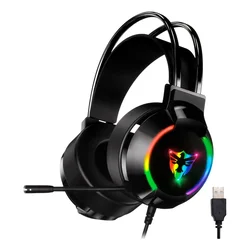 Auriculares Gamer USB Satellite AE-304 RGB - Negro