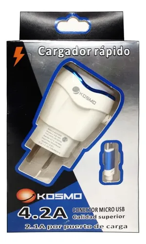 CARGADOR CELULAR KOSMO 4.2 A MICRO USB