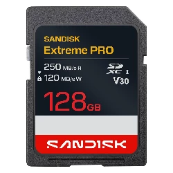 Tarjeta de memoria SD SanDisk Extreme Pro de 128 GB y 250 MB - SDSDXXJ-128G-GSCIN