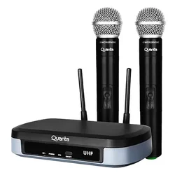Quanta QTMWU104 Micrófono Dinámico Inalámbrico - Negro (2 Unidades)