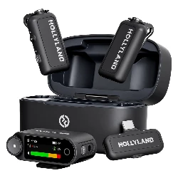 Hollyland Lark Max Lapel Micrófono 2 USB-C Combo Inalámbrico para Smartphone - Negro
