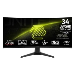 MSI MAG 346CQ 34" UWQHD Monitor curvo HDMI DP de 180 Hz - Negro