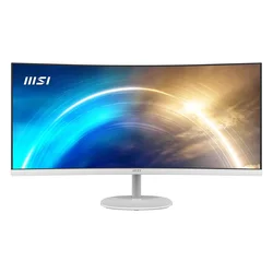 MSI Pro MP341CQW 34" UltraWide Cuádruple HD Curvo 100Hz HDMI DP Monitor - Blanco