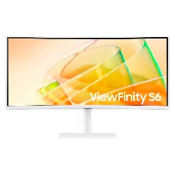 Monitor VA Samsung ViewFinity S6 LS34C654TANXGO 34"UWQHD curvo 100Hz - Blanco