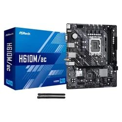 ASRock H610M/ac Placa Base 2XDDR4 Socket LGA 1700 Chipset Intel H610 ATX