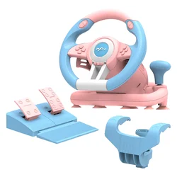 Volante y pedales PXN V3 Pro para PC / PS3 / PS4 / Xbox One / Xbox Series / Switch - Azul y rosa