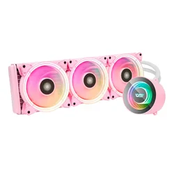 Enfriador de agua para procesador darkFlash TR360 RGB - Rosa