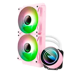 Enfriador de agua para procesador DarkFlash Twister DX240 V2 ARGB - Rosa