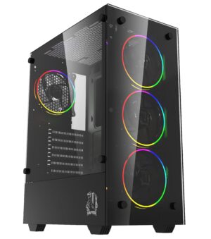 Gabinete Raptor Sentinel TG Mid-Tower RGB Fan x4 w/button control (6718)