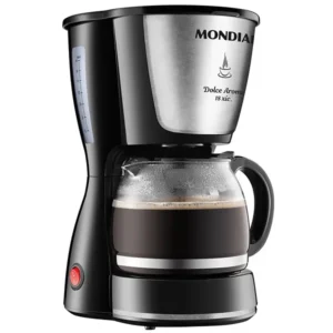 Cafetera Mondial Dolce Arome de acero inoxidable C-30-18X 550 vatios 220 V ~ 50 60 Hz - Plata Negro