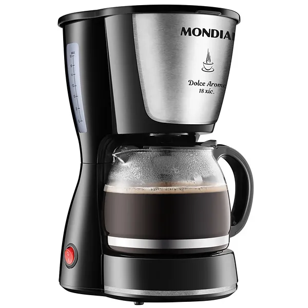 Cafetera Mondial Dolce Arome de acero inoxidable C-30-18X 550 vatios 220 V ~ 50 60 Hz - Plata Negro