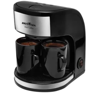 Cafetera Britânia Duo 450 vatios 220 V ~ 50 60 Hz con 2 tazas - Negro plateado