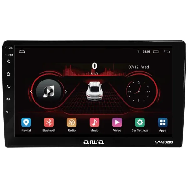 Multimídia Receiver Aiwa AW-A802BS de 9" con GPS Bluetooth