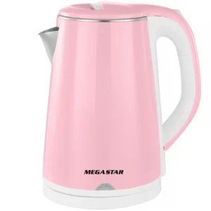Hervidor eléctrico MegaStar TM8902R 1.500 watts 1.8 Litros 220V ~ 50 60Hz - Rosa Blanco