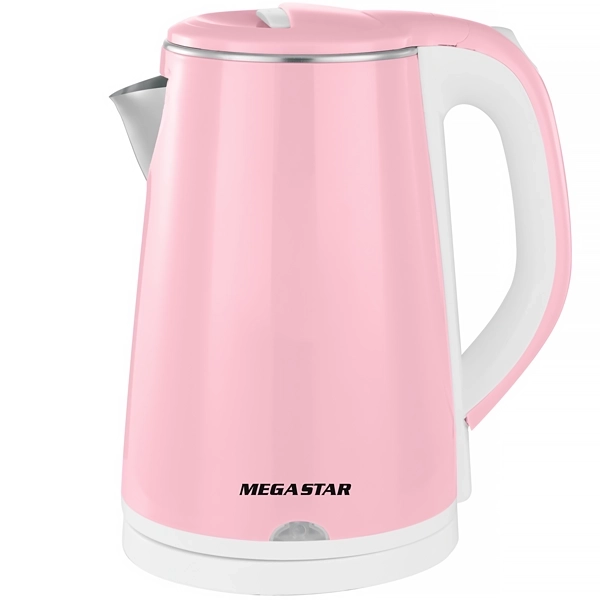 Hervidor eléctrico MegaStar TM8902R 1.500 watts 1.8 Litros 220V ~ 50 60Hz - Rosa Blanco