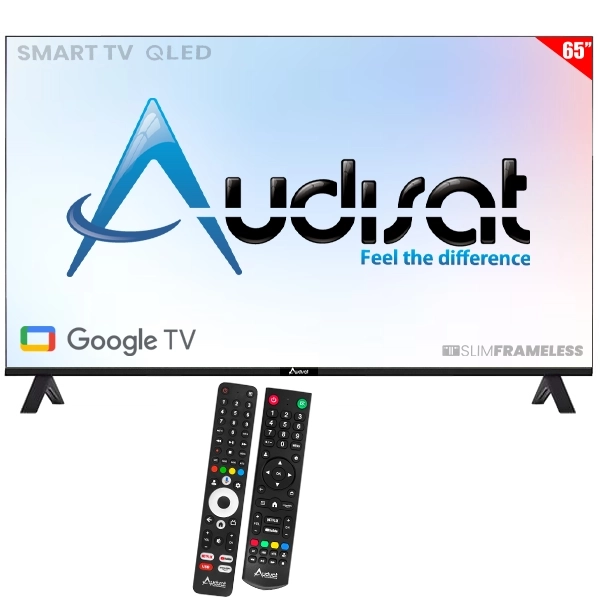 Audisat AD-65Q-GO (2026) 4K Ultra HD Google TV Wi-Fi Bluetooth Smart TV QLED 65"(1 año de garantía)