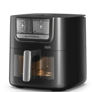 Freidora eléctrica Electrobas Nutri Cheff EBAF-75-OW con dos Dispensadores Hybridspray 1.800 watts 7.5 Litros 220 - 240V ~ 50 60Hz - Negra Plata