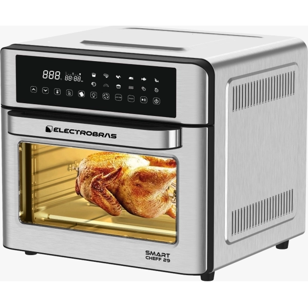 Horno eléctrico + Freidora eléctrica Electrobras Smart Cheff 29 EBHAF-29 de 28 Litros con Espeto 220 - 240V ~ 50 60Hz - Plata