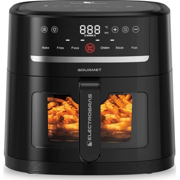 Freidora eléctrica Electrobas Gourmet EBAF-66 1.500 watts 6.6 Litros 220 - 240V ~ 50 60Hz - Negra