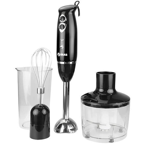 Mezclador de Cangrejo KBMX31 3 en 1 600 vatios Beater Fuê Procesador de Alimentos 220 - 240V ~ 50 60Hz - Negro Plata