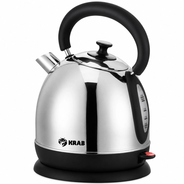 Hervidor eléctrico Krab KBT2L 1.850 watts 2 Litros 220 - 240V ~ 50 60Hz - Plata Negro