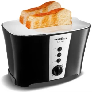 Tostadora Britania Tosta Pane 850 watts 7 Temperaturas 220V ~ 50-60Hz - Negro Plata
