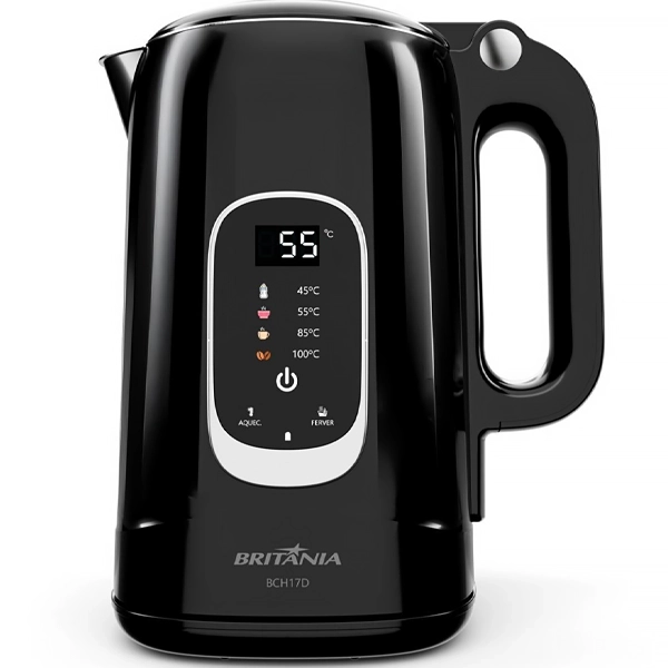Hervidor eléctrico Britânia BCH17D 1.250 watts 1.7 Litros 127V ~ 60Hz - Negro Plata
