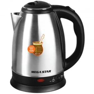 Hervidor eléctrico MegaStar TMK20 1.500 watts 2 Litros 220V ~ 50 60 Hz - Plata Negra