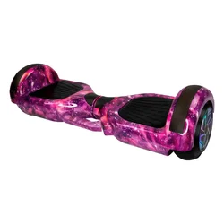 Scooter Eléctrico Interbras 6.5" Bluetooth LED + Bolsa - Rosa Galaxia