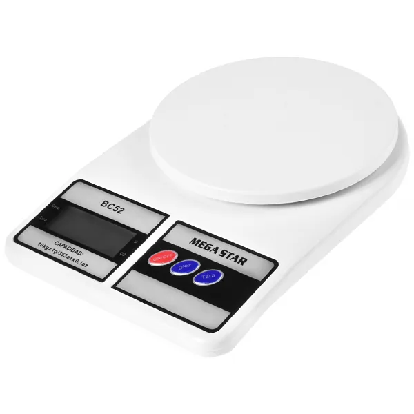 Báscula digital de cocina MegaStar BC52 para hasta 10 kg - Blanco
