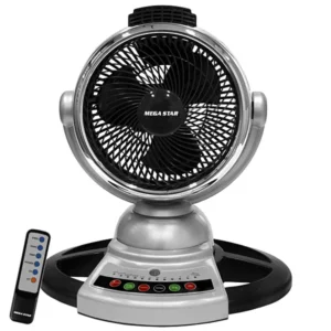 Ventilador de 3 palas MegaStar YF-302C 9"35 vatios 220 V ~ 50 60 Hz - Plata Negro