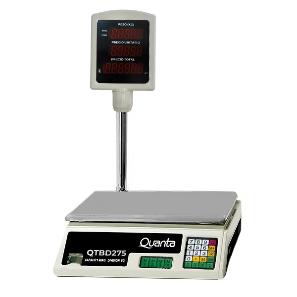 Báscula digital comercial Quanta QTBD275 para hasta 40 kg Bivolt - Blanco plateado