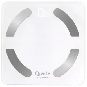 Báscula digital de peso corporal Quanta Bodyhealth QTBCB150 de hasta 180 kg con Bluetooth - Blanco plateado