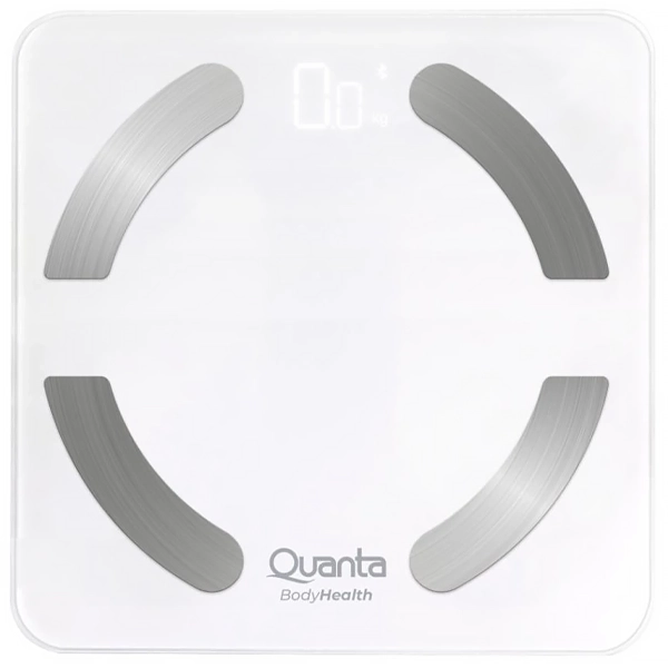 Báscula digital de peso corporal Quanta Bodyhealth QTBCB150 de hasta 180 kg con Bluetooth - Blanco plateado