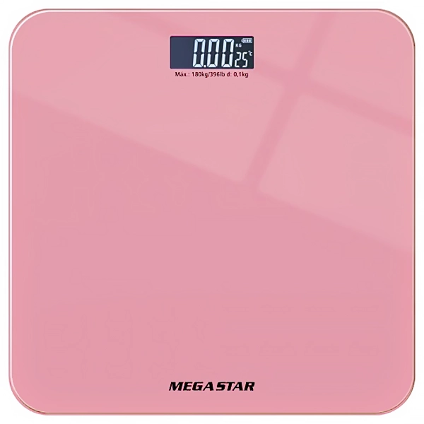 Báscula digital MegaStar CR3350P hasta 180 kg - Rosa