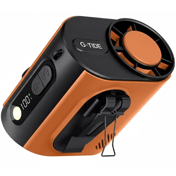 Mini Ventilador G-TiDE FW02 5 cuchillas recargables - Naranja Negro
