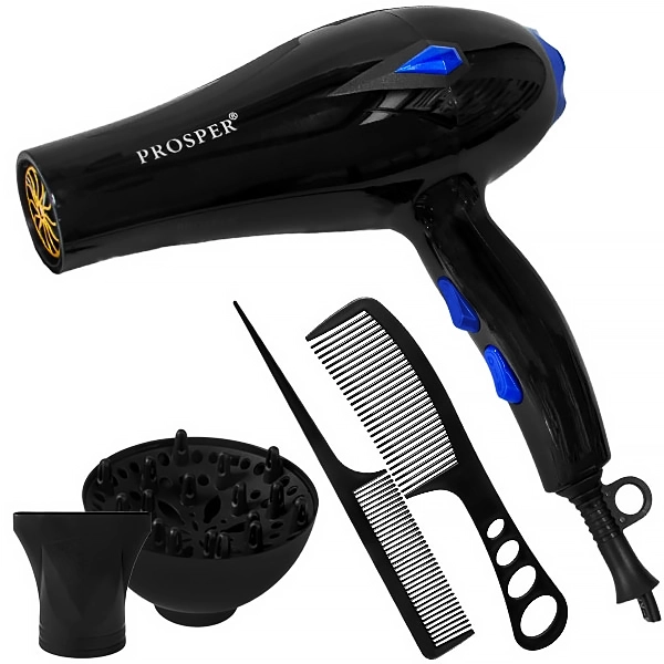 Secador de pelo Prosper P-6602 2.800 vatios 110V ~ 60Hz - Negro Azul